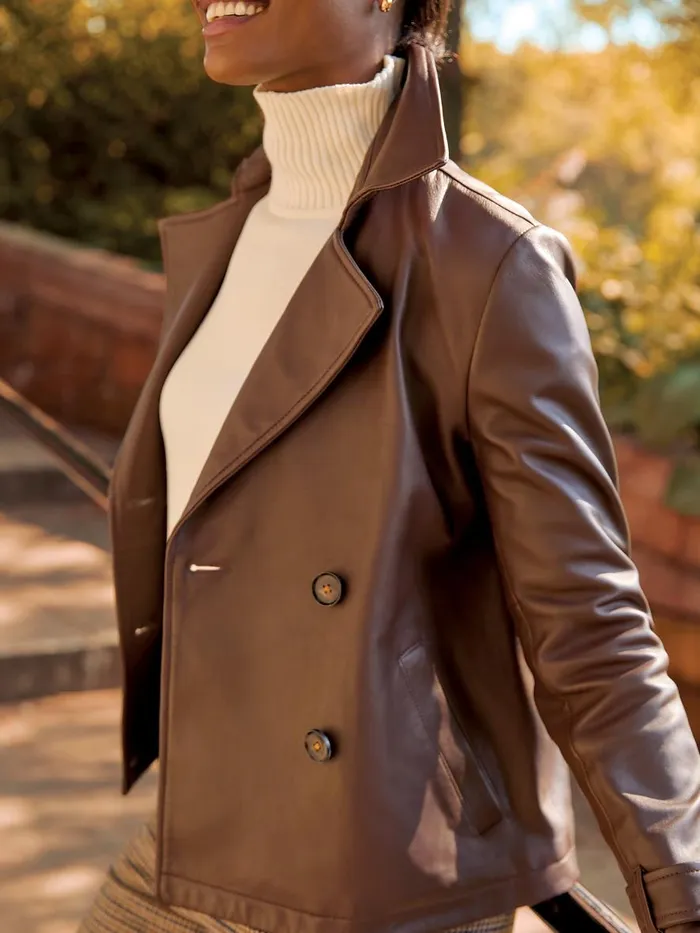 Jackets and Outerwear Women JMcLaughlin Saskia Leather Jacket Chocolate