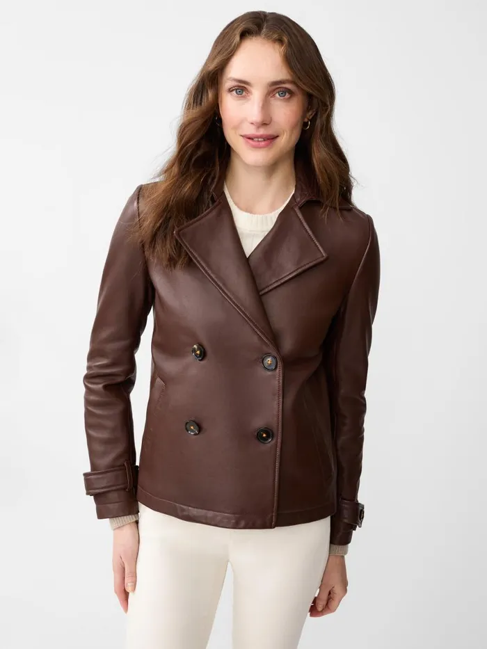 Jackets and Outerwear Women JMcLaughlin Saskia Leather Jacket Chocolate