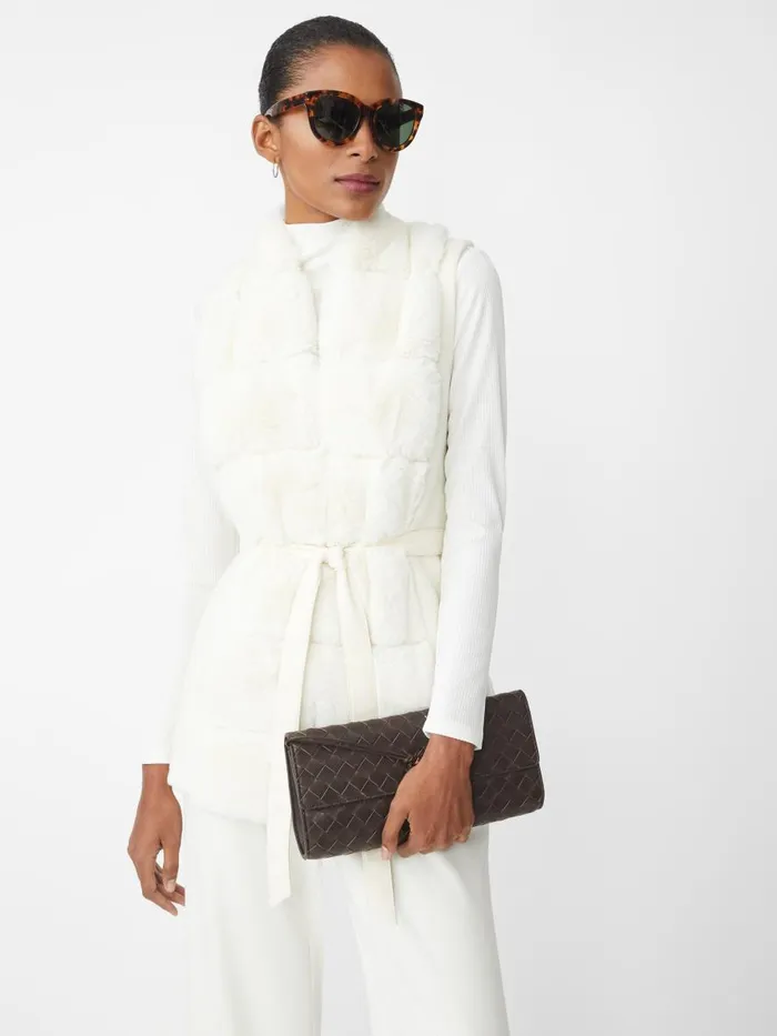 Jackets and Outerwear Women JMcLaughlin Sersha Faux Fur Vest Off White