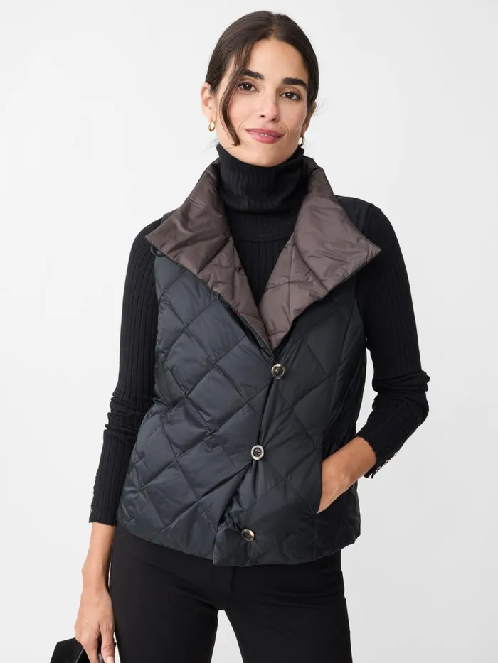 Jackets and Outerwear Women JMcLaughlin Vivian Reversible Puffer Vest Blackdeep Brown Jackets and Outerwear Women JMcLaughlin Vivian Reversible Puffer Vest Blackdeep Brown