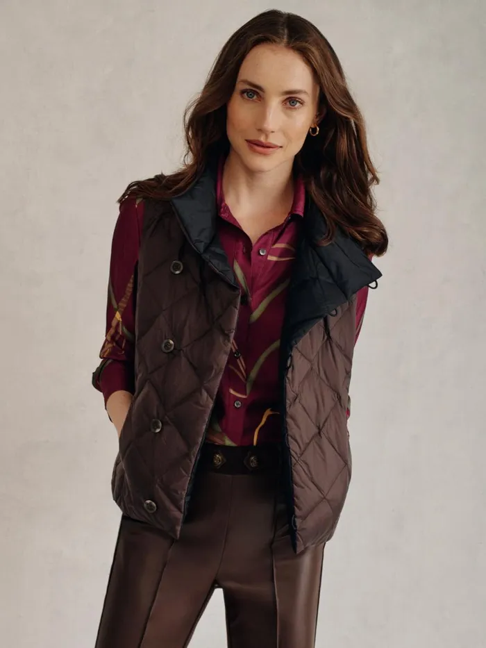 Jackets and Outerwear Women JMcLaughlin Vivian Reversible Puffer Vest Blackdeep Brown Jackets and Outerwear Women JMcLaughlin Vivian Reversible Puffer Vest Blackdeep Brown