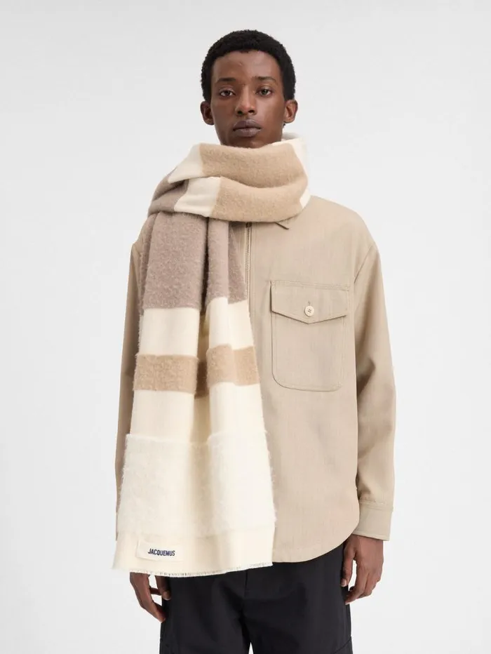 JACQUEMUS The Arazzo Scarf Multibeige WomenMen Scarves Beanies and Gloves