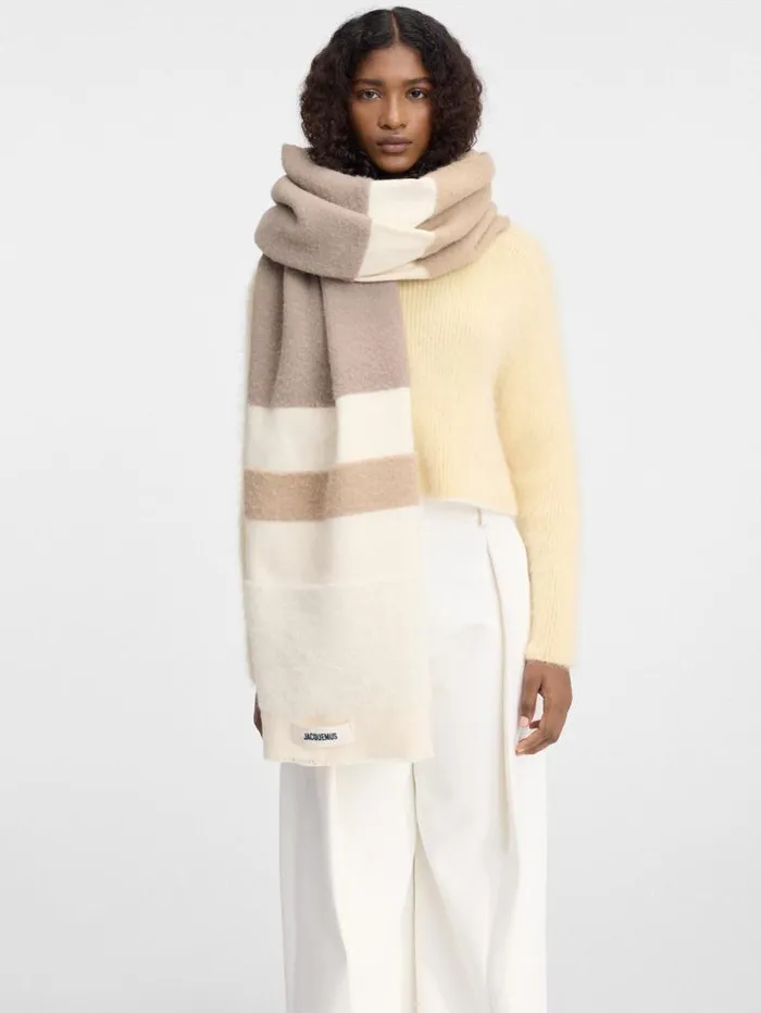 JACQUEMUS The Arazzo Scarf Multibeige WomenMen Scarves Beanies and Gloves