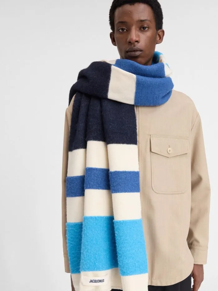 JACQUEMUS The Arazzo Scarf Multiblue WomenMen Scarves Beanies and Gloves