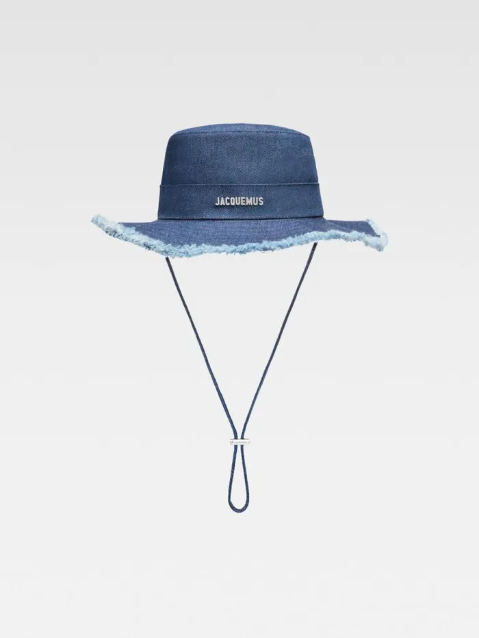 JACQUEMUS The Artichaut Bucket Hat Navy Navy Stripes WomenMen Hats