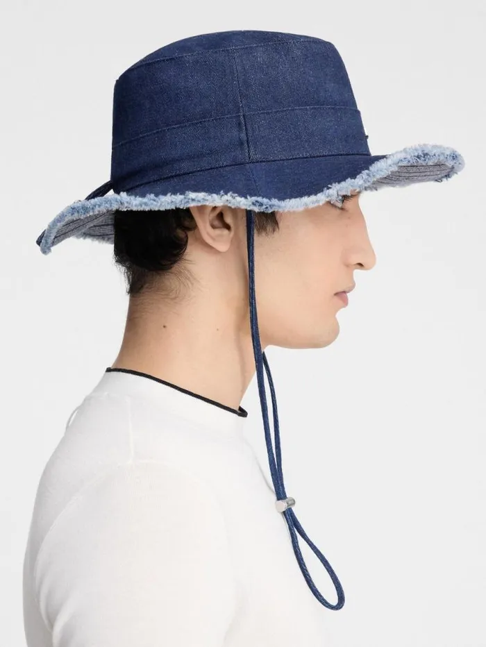 JACQUEMUS The Artichaut Bucket Hat Navy Navy Stripes WomenMen Hats