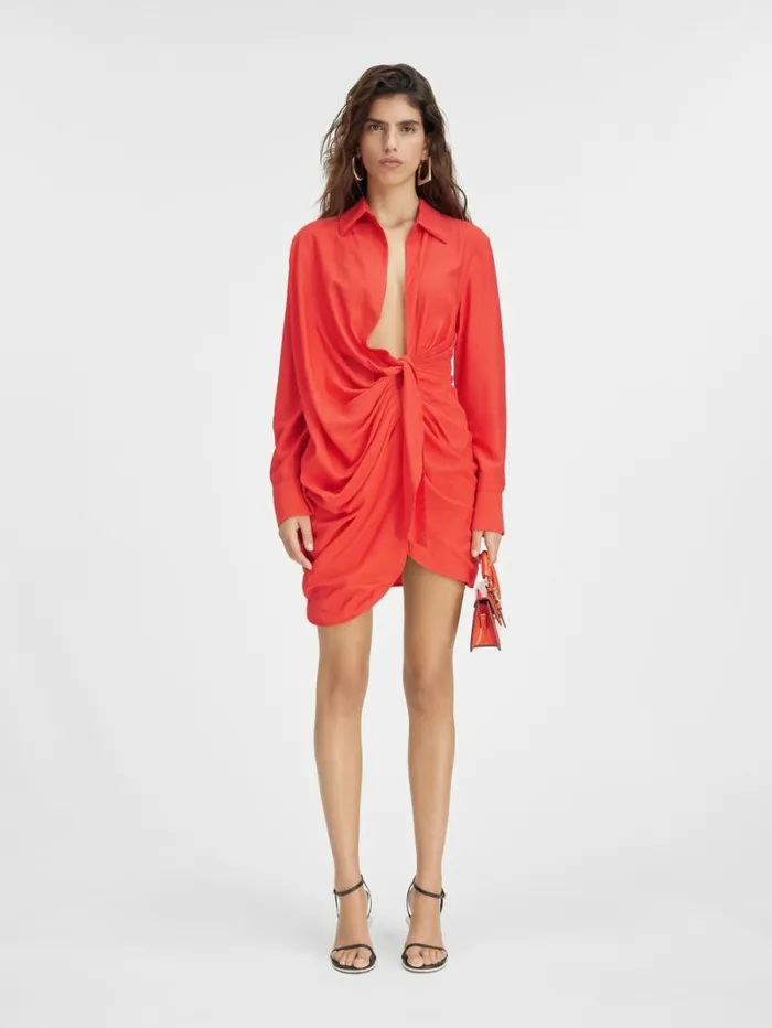 JACQUEMUS The Bahia Dress Orange Women Dresses and Skirts