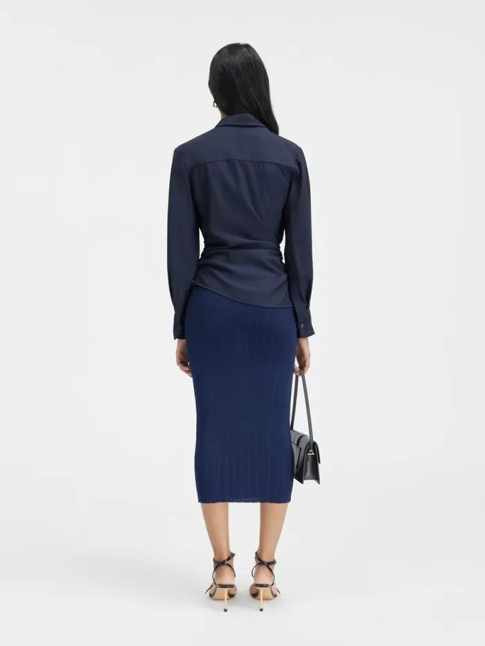 JACQUEMUS The Bahia Shirt Dark Navy Women Tops and Shirts JACQUEMUS The Bahia Shirt Dark Navy Women Tops and Shirts