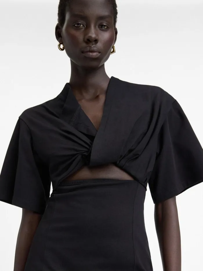 JACQUEMUS The Bahia Tshirt Dress Black Women Dresses and Skirts JACQUEMUS The Bahia Tshirt Dress Black Women Dresses and Skirts