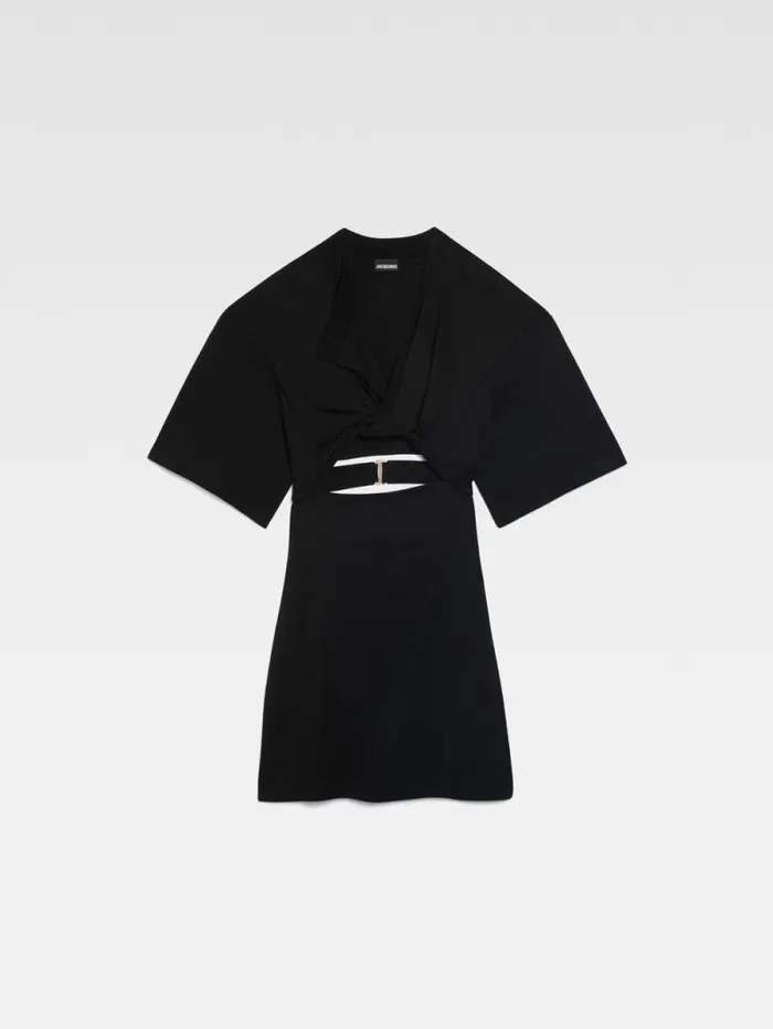 JACQUEMUS The Bahia Tshirt Dress Black Women Dresses and Skirts JACQUEMUS The Bahia Tshirt Dress Black Women Dresses and Skirts