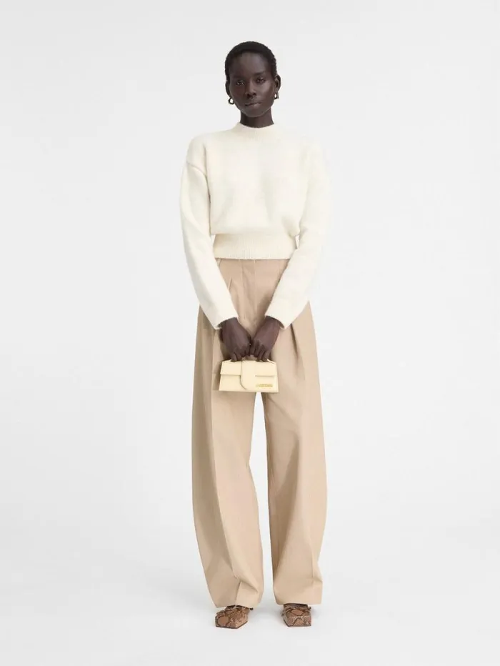 JACQUEMUS The Bambino Ivory Women Crossbody and Handbags JACQUEMUS The Bambino Ivory Women Crossbody and Handbags