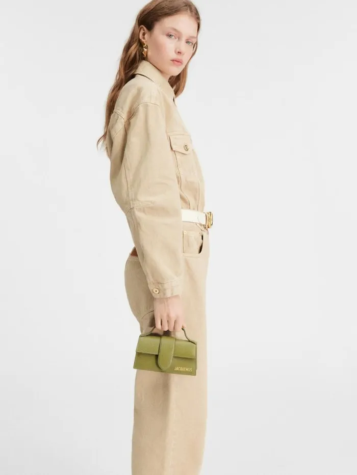 JACQUEMUS The Bambino Khaki Women Crossbody and Handbags JACQUEMUS The Bambino Khaki Women Crossbody and Handbags