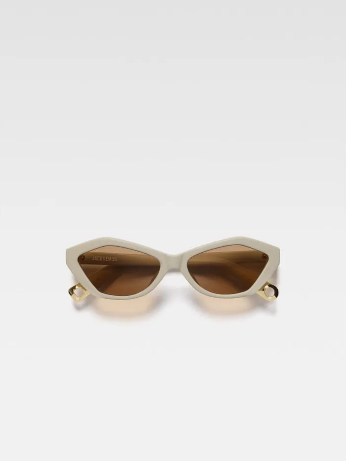 JACQUEMUS The Bambino Sunglasses Beige WomenMen Sunglasses