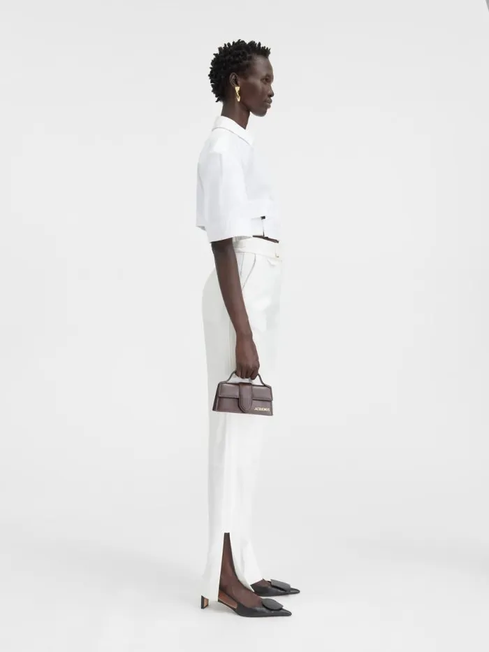JACQUEMUS The Bari Cropped Shirt White Women Tops and Shirts JACQUEMUS The Bari Cropped Shirt White Women Tops and Shirts
