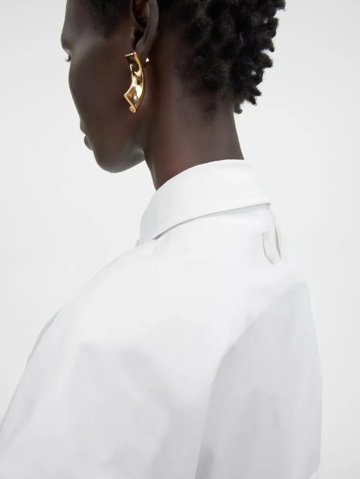 JACQUEMUS The Bari Cropped Shirt White Women Tops and Shirts JACQUEMUS The Bari Cropped Shirt White Women Tops and Shirts