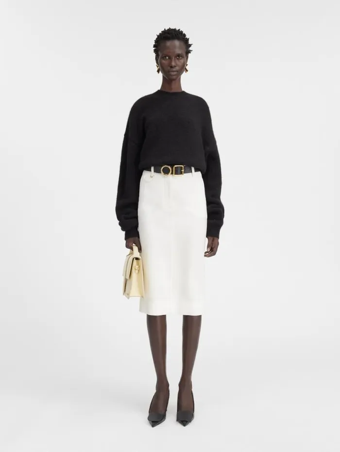 JACQUEMUS The Bari Midi Skirt White Women Dresses and Skirts