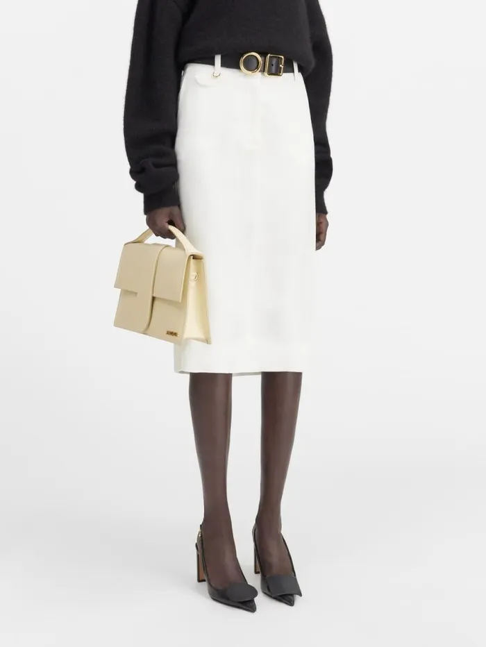 JACQUEMUS The Bari Midi Skirt White Women Dresses and Skirts JACQUEMUS The Bari Midi Skirt White Women Dresses and Skirts