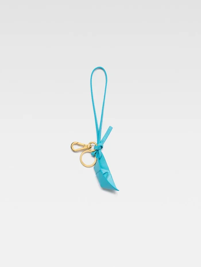 JACQUEMUS The Bateau Keychain Light Turquoise WomenMen Small Leather Goods