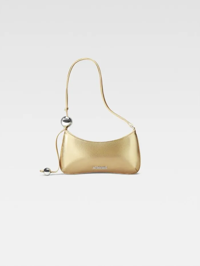 JACQUEMUS The Bisou Perle Gold Women Shoulder Bags