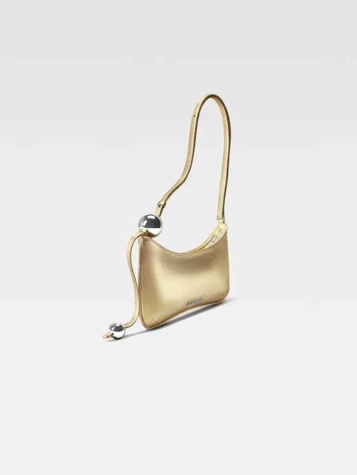 JACQUEMUS The Bisou Perle Gold Women Shoulder Bags JACQUEMUS The Bisou Perle Gold Women Shoulder Bags