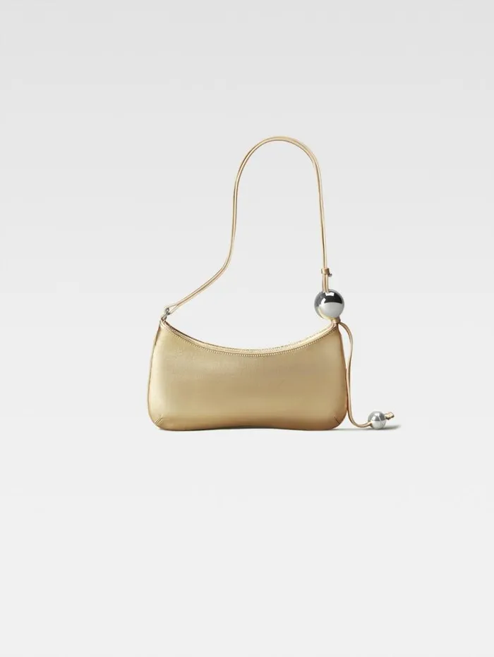 JACQUEMUS The Bisou Perle Gold Women Shoulder Bags JACQUEMUS The Bisou Perle Gold Women Shoulder Bags