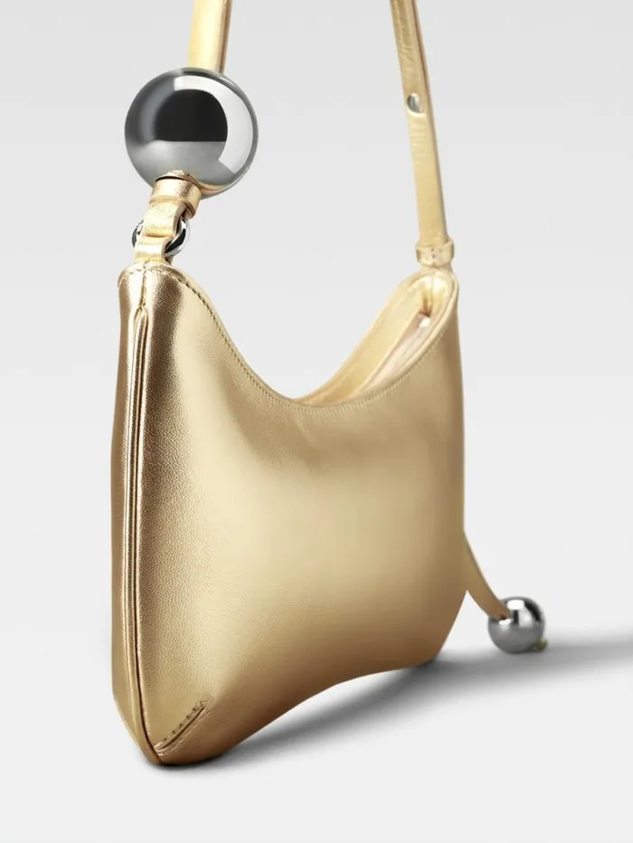 JACQUEMUS The Bisou Perle Gold Women Shoulder Bags JACQUEMUS The Bisou Perle Gold Women Shoulder Bags