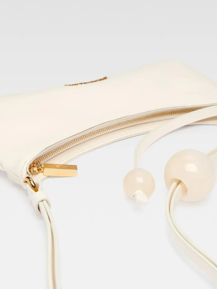JACQUEMUS The Bisou Perle Ivory Women Shoulder Bags JACQUEMUS The Bisou Perle Ivory Women Shoulder Bags