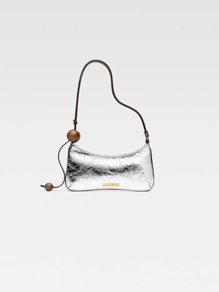 JACQUEMUS The Bisou Perle Silver Women Shoulder Bags