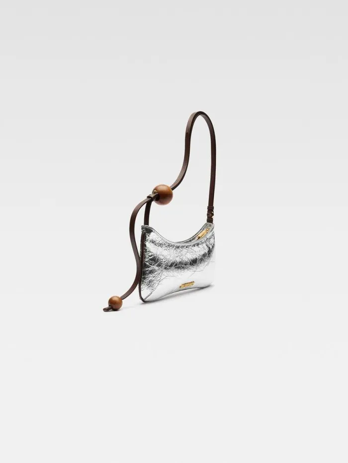 JACQUEMUS The Bisou Perle Silver Women Shoulder Bags JACQUEMUS The Bisou Perle Silver Women Shoulder Bags
