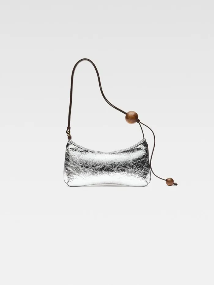 JACQUEMUS The Bisou Perle Silver Women Shoulder Bags JACQUEMUS The Bisou Perle Silver Women Shoulder Bags
