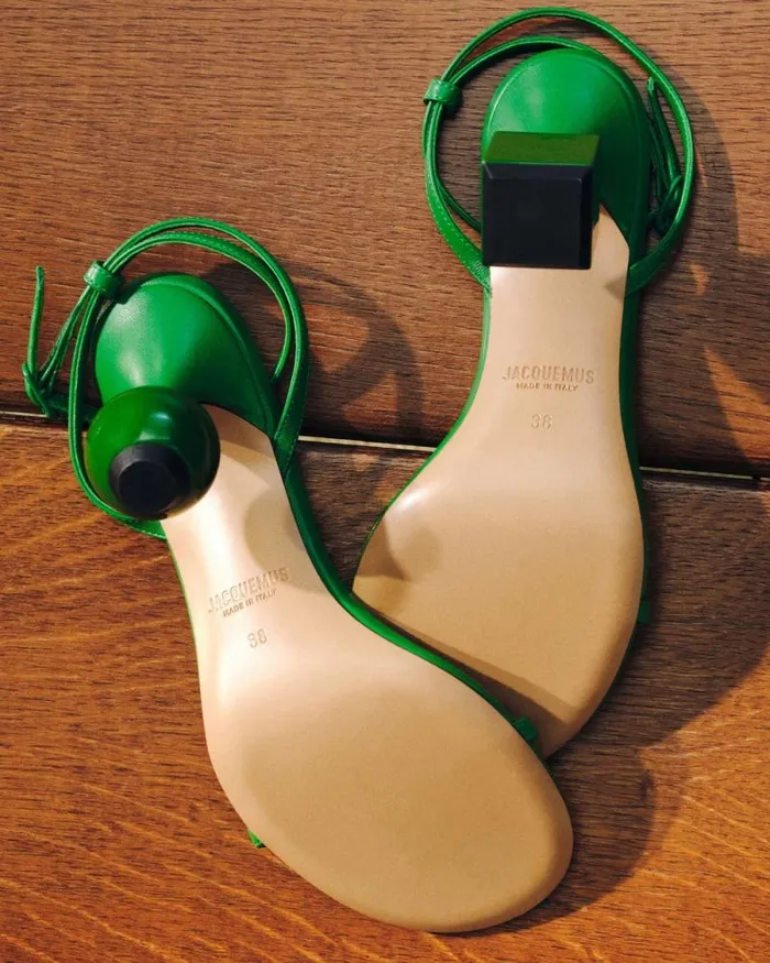 JACQUEMUS The Bisou Sandals Green Women Shoes JACQUEMUS The Bisou Sandals Green Women Shoes
