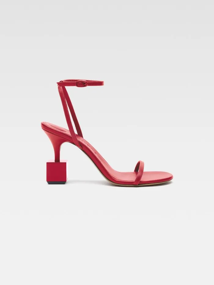 JACQUEMUS The Bisou Sandals Red Women Shoes