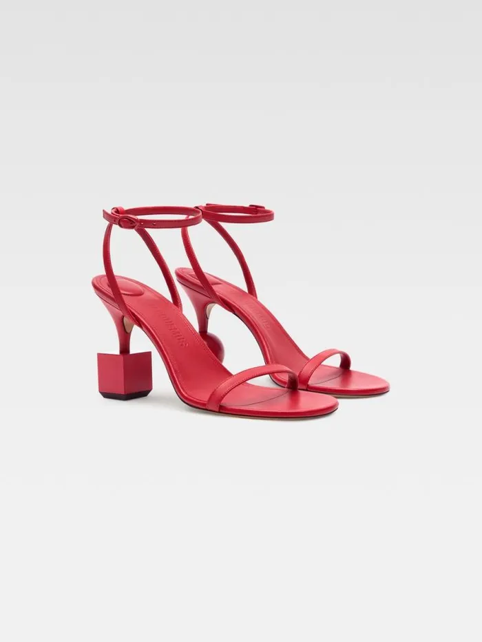 JACQUEMUS The Bisou Sandals Red Women Shoes JACQUEMUS The Bisou Sandals Red Women Shoes