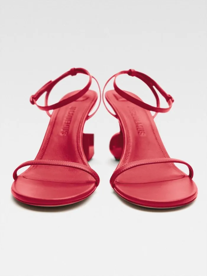JACQUEMUS The Bisou Sandals Red Women Shoes JACQUEMUS The Bisou Sandals Red Women Shoes