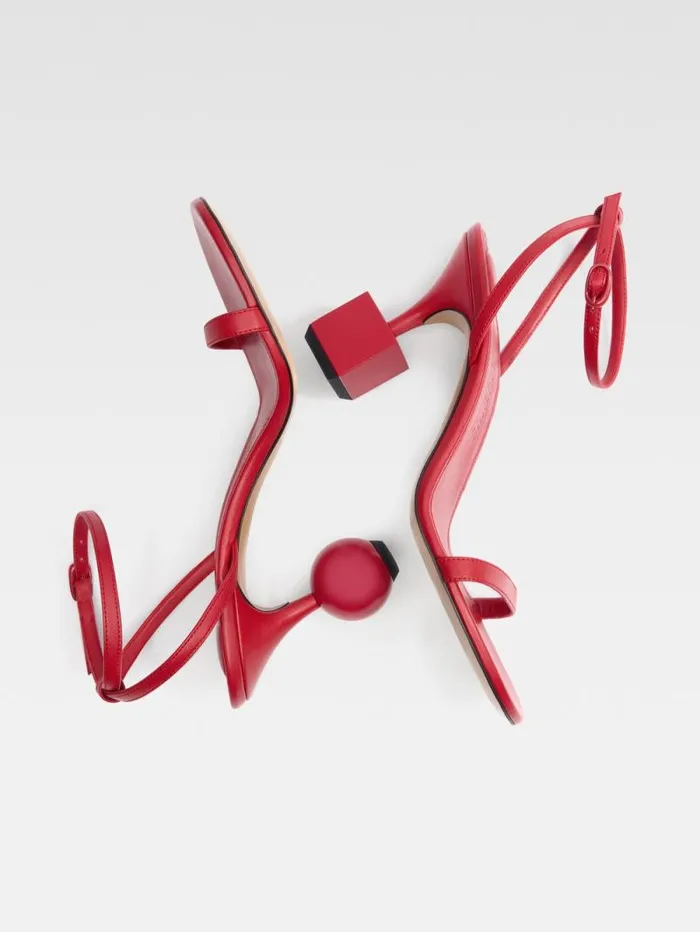 JACQUEMUS The Bisou Sandals Red Women Shoes JACQUEMUS The Bisou Sandals Red Women Shoes