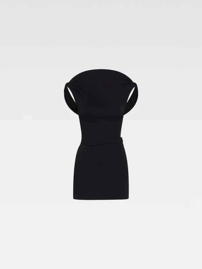 JACQUEMUS The Bordo Mini Dress Black Women Dresses and Skirts JACQUEMUS The Bordo Mini Dress Black Women Dresses and Skirts