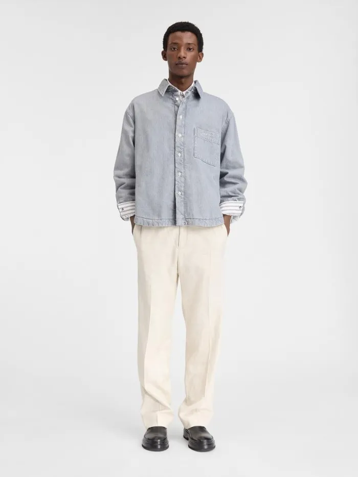 JACQUEMUS The Boulanger Shirt Grey Offwhite Men Shirts