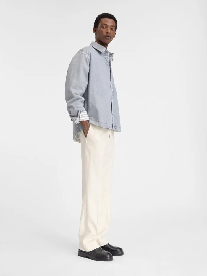 JACQUEMUS The Boulanger Shirt Grey Offwhite Men Shirts JACQUEMUS The Boulanger Shirt Grey Offwhite Men Shirts