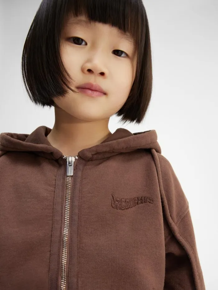 JACQUEMUS The Camargue Kids039 Zipped Sweatshirt Dark Brown WomenMen Tops