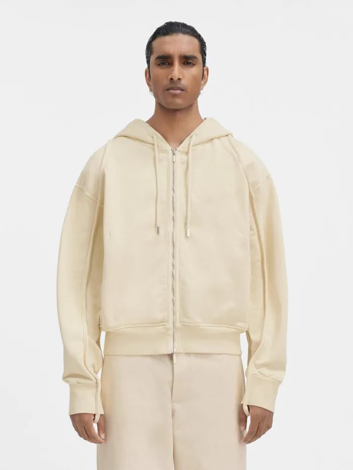 JACQUEMUS The Camargue Zipped Sweatshirt Light Beige Men Sweatshirts and Joggings