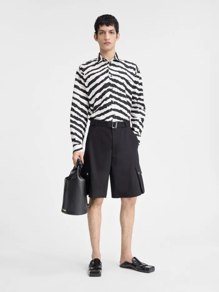 JACQUEMUS The Cargo Bermuda Shorts Black Men Trousers and Shorts