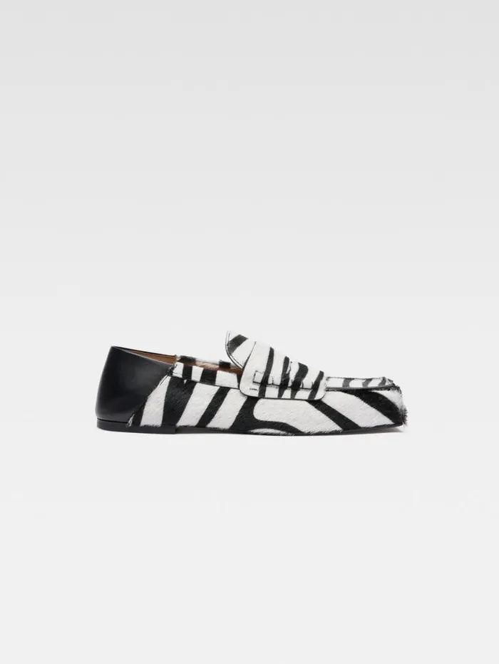 JACQUEMUS The Carr Loafers Black and White Zebra Women Shoes