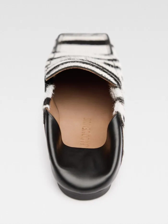 JACQUEMUS The Carr Loafers Black and White Zebra Women Shoes JACQUEMUS The Carr Loafers Black and White Zebra Women Shoes