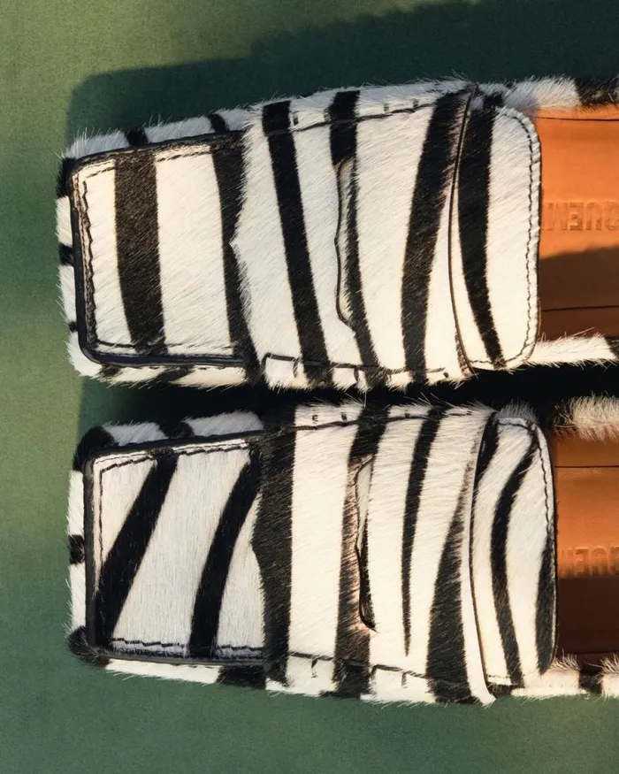 JACQUEMUS The Carr Loafers Black and White Zebra Women Shoes JACQUEMUS The Carr Loafers Black and White Zebra Women Shoes