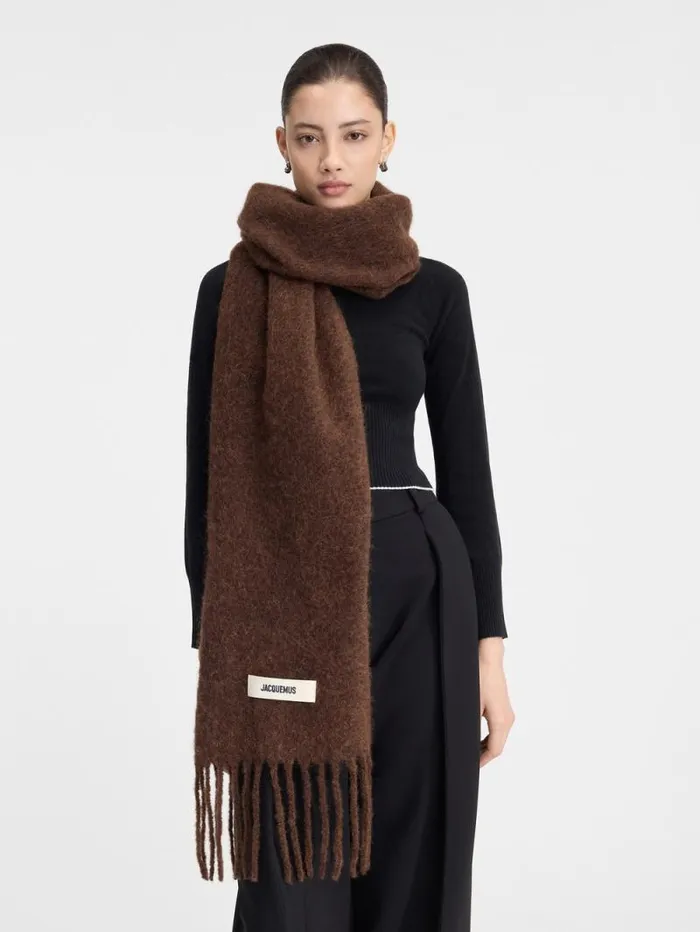 JACQUEMUS The Carro Scarf Brown WomenMen Scarves Beanies and Gloves JACQUEMUS The Carro Scarf Brown WomenMen Scarves Beanies and Gloves