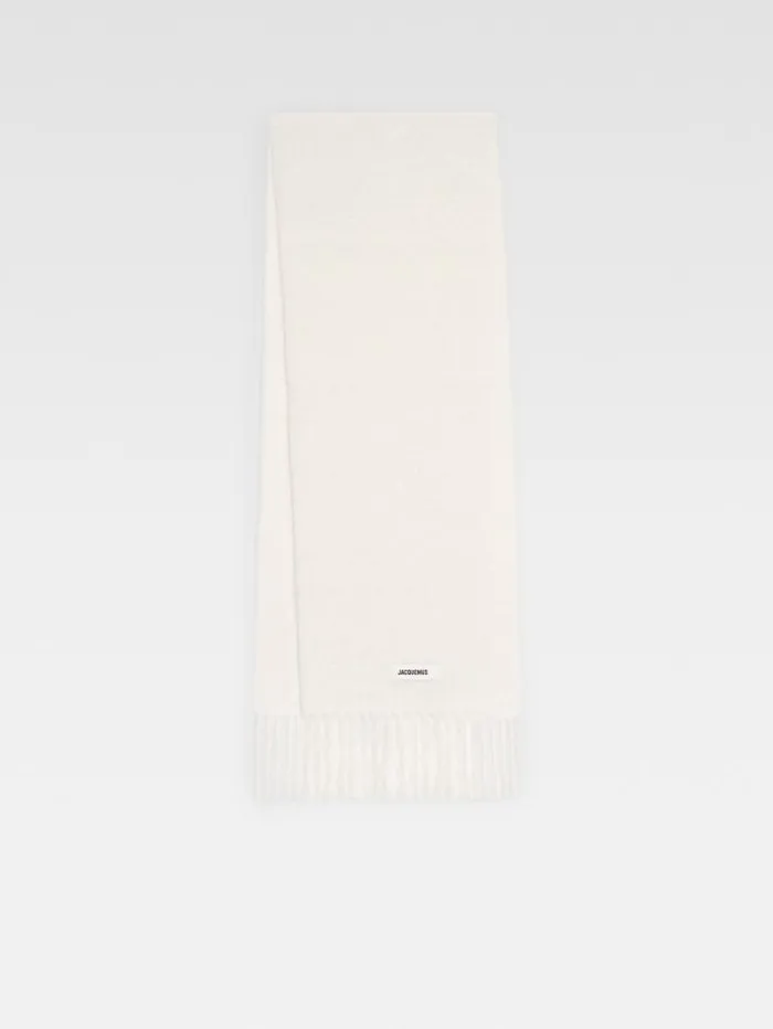 JACQUEMUS The Carro Scarf Offwhite WomenMen Scarves Beanies and Gloves