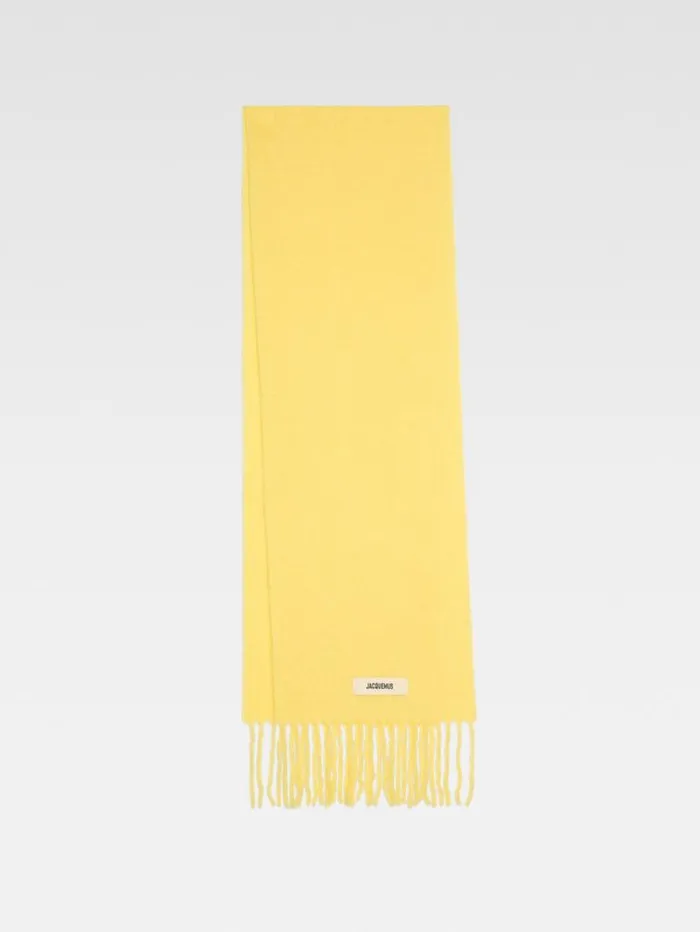 JACQUEMUS The Carro Scarf Yellow WomenMen Scarves Beanies and Gloves