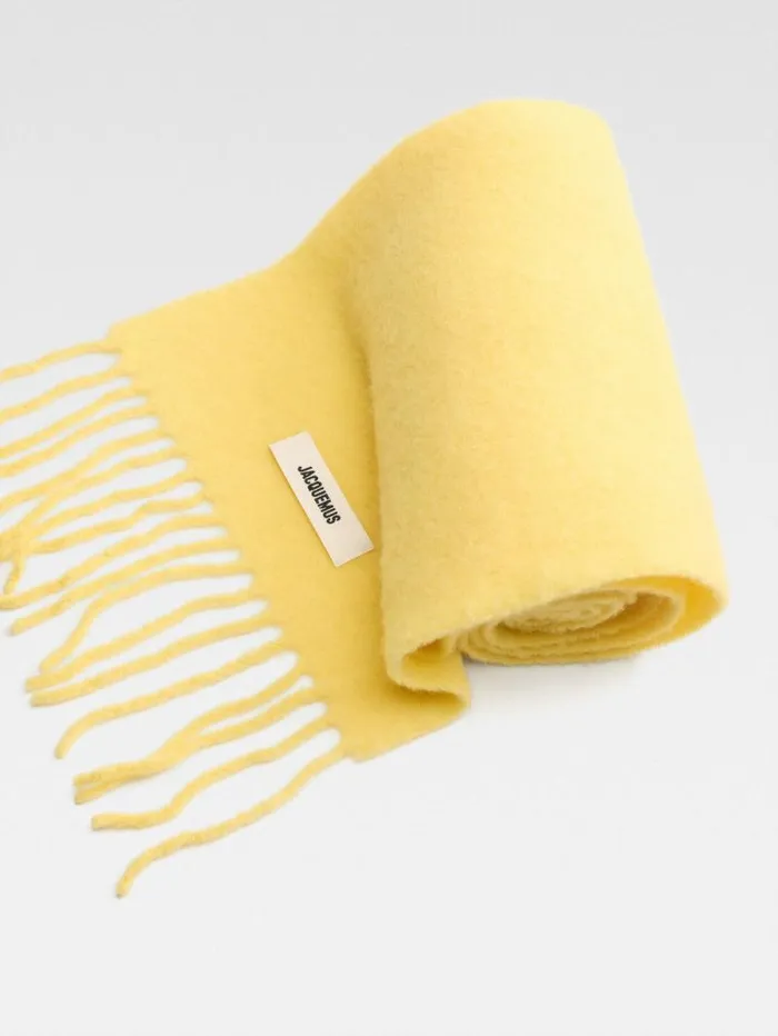 JACQUEMUS The Carro Scarf Yellow WomenMen Scarves Beanies and Gloves JACQUEMUS The Carro Scarf Yellow WomenMen Scarves Beanies and Gloves