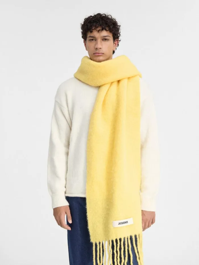 JACQUEMUS The Carro Scarf Yellow WomenMen Scarves Beanies and Gloves JACQUEMUS The Carro Scarf Yellow WomenMen Scarves Beanies and Gloves