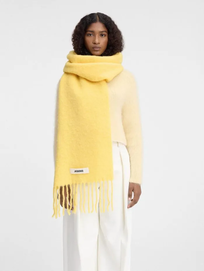 JACQUEMUS The Carro Scarf Yellow WomenMen Scarves Beanies and Gloves JACQUEMUS The Carro Scarf Yellow WomenMen Scarves Beanies and Gloves